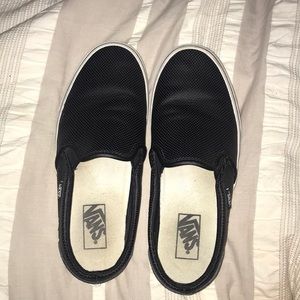 vans black perforated leather size 9